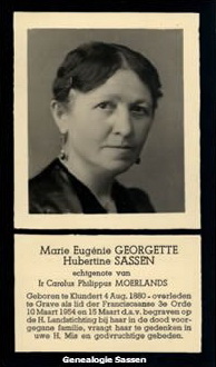 bidprentje Marie Eugénie Georgette Hubertine Sassen (afbeelding)