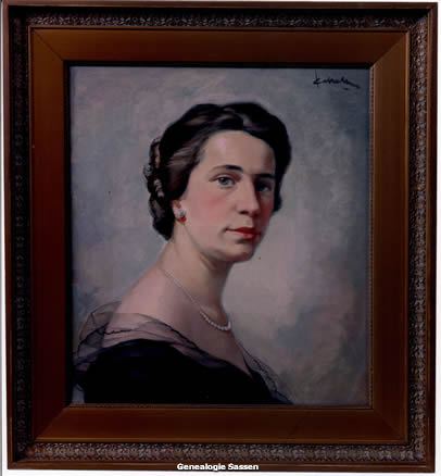 portret Johanna Wijnanda Maria Sassen,
 Doek. Leo van Eekelen